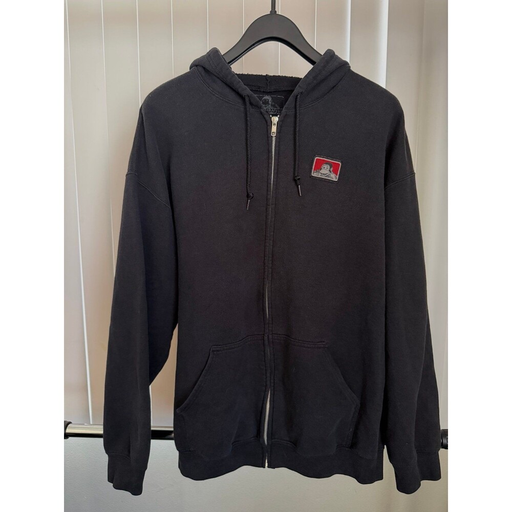 Men’s Ben Davis Workwear Full Zip Black Hoodie Sweatshirt Size X-large